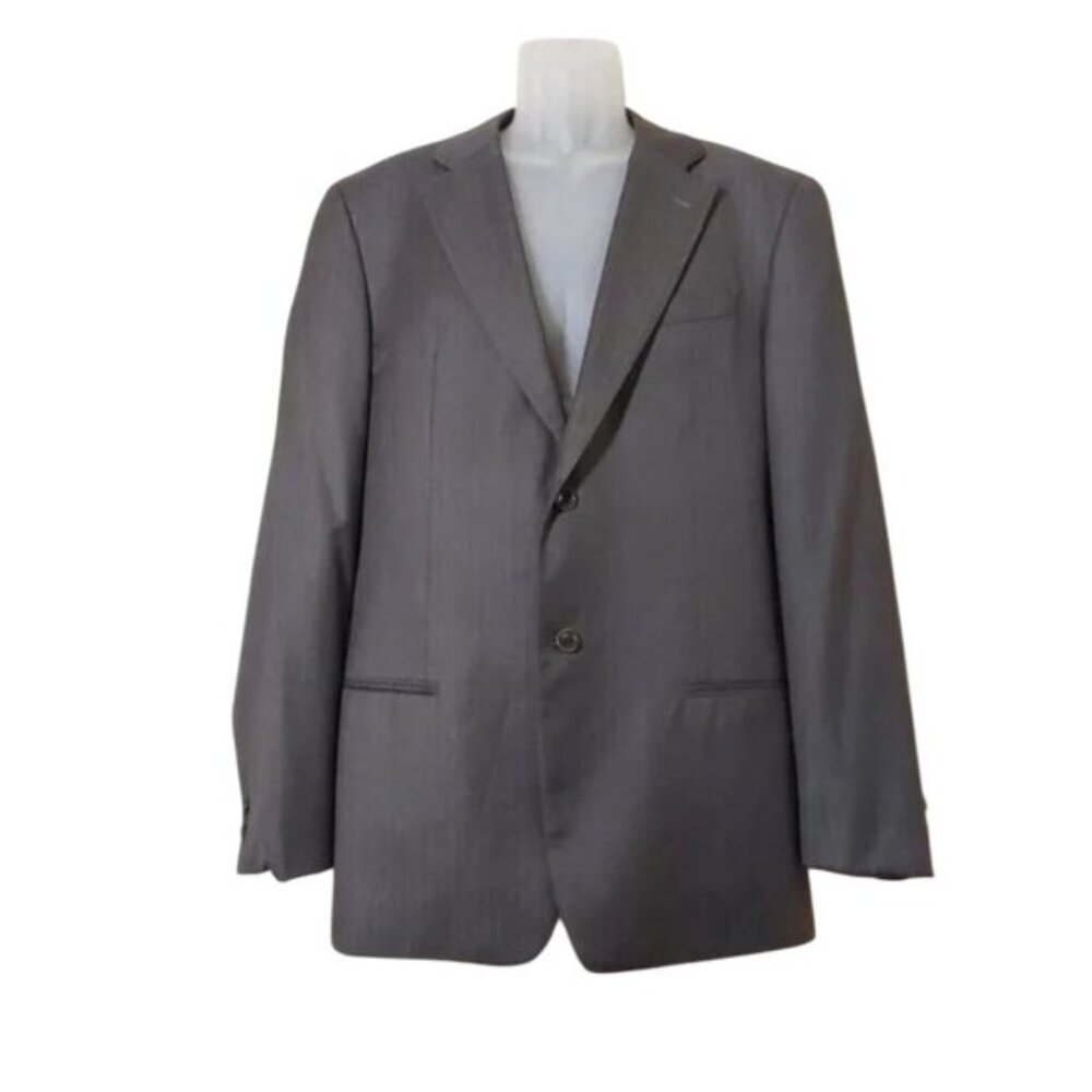 Armani Collezioni Gray Pinstripe Two-Button Wool Sports Coat Blazer Jacket - 42L